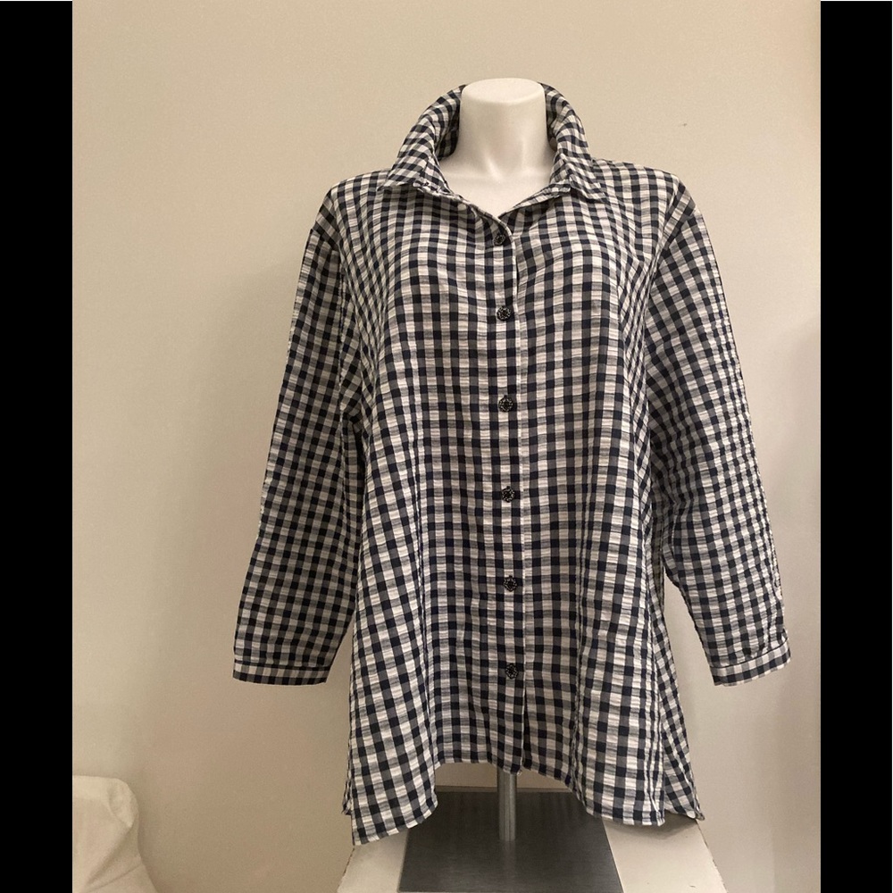 Dubgee by Whoopi Checkered Blouse NWT 3X